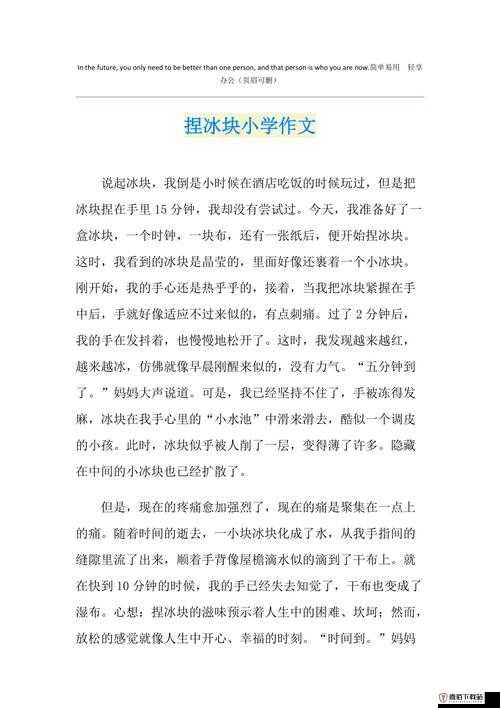 做错一道题放一个冰块作文：一次特别的挑战