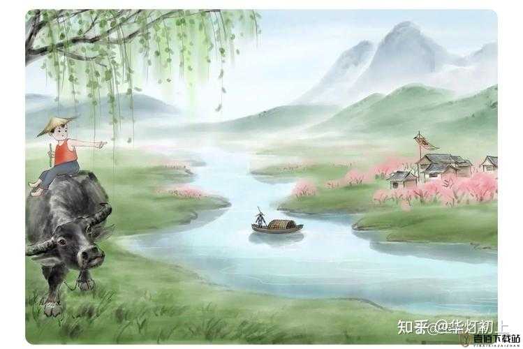 两峰夹溪，地湿无泥：一幅宁静的自然画卷