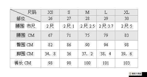 欧洲 M 码：96-102cm，亚洲 S 码：155-160cm